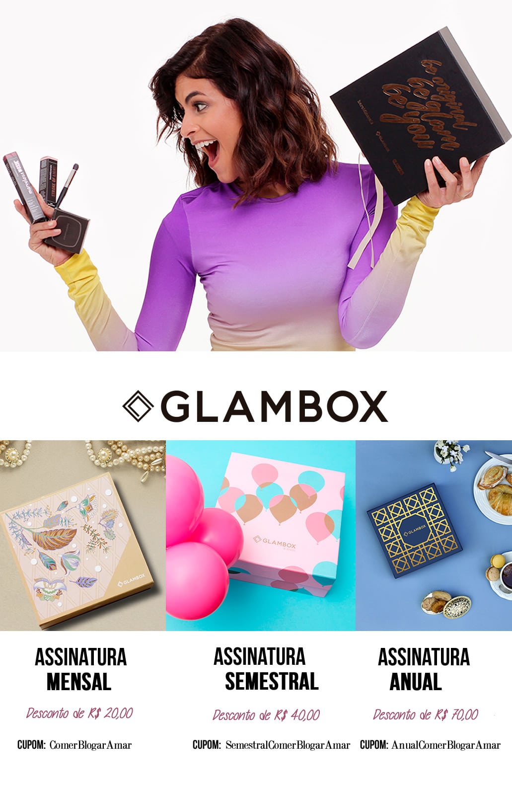 Cupom de Desconto Mensal Glambox Junho 2018